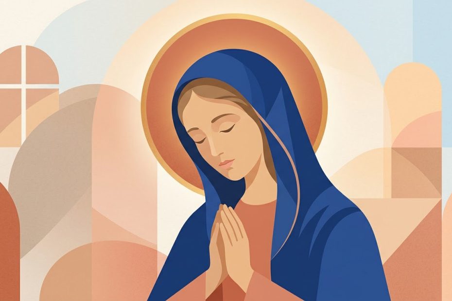 Prayers to the Virgin Mary - Illustration prière catholique